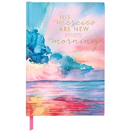 C.R. Gibson Watercolor Sunrise ''His Mercies'' Hardcover Religious Journal Notebook, 6'' W x 8.5'' L, 160 Pages