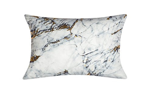 Edie At Home Precious Metallic Marble Printed Decorative Pillow, 14x20