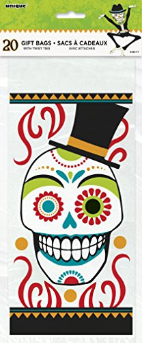 Day of the Dead Halloween Cellophane Bags, 20ct