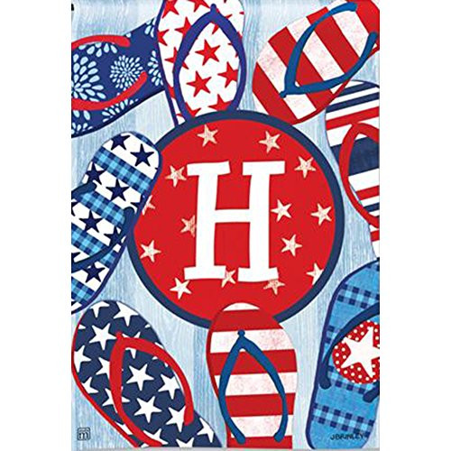 BreezeArt Letter H Monogram Freedom Flip Flops Garden Flag