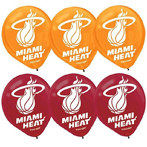 "Miami Heat NBA Collection" Printed Latex Balloons, Party Decoration