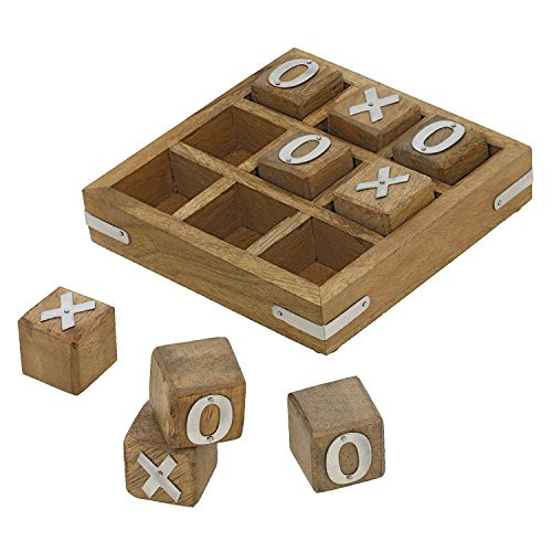 Indian Glance Tic Tac Toe Game Wooden Set for Kids Children - Travel Board Brain Teaser Game - Unique Gifts for Kids for All Occasions