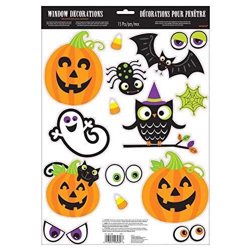 Amscan Halloween Family Friendly Window Decoration 12" x 17", Multicolor