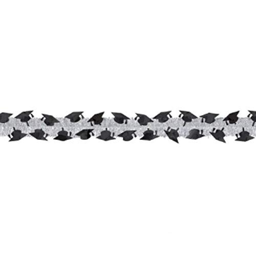 Amscan 220266.2 Grad Silver Foil Tinsel Garland | Party Favor | 9 feet long | 1 piece