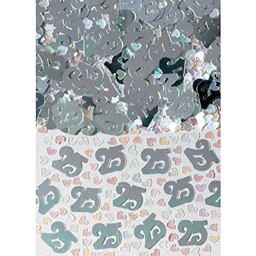 Amscan International 25th Silver Anniversary Confetti (5 x 14g Packs)
