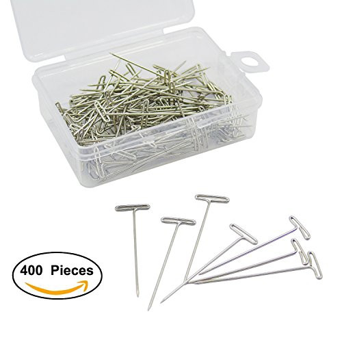Grosun 400pcs 38mm/1.5inch Stainless Steel T-Pins Sewing Pins for Knitting and Blocking Grosun 400pcs 38mm/1.5inch Stainless Steel T-Pins Sewing Pins for Knitting and Blocking
