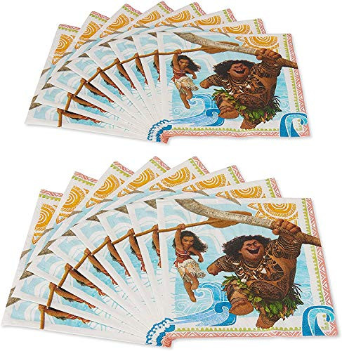 Amscan 511832 Luncheon Napkins | Disney Moana Collection | 16 pcs | Party Accessory