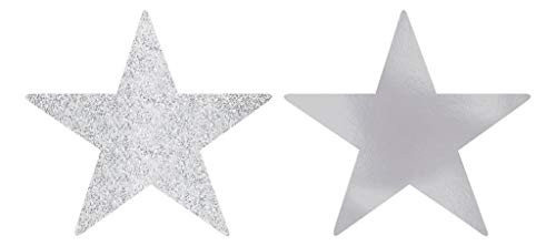 Star Cutouts | Silver | Pack of 5 | Party Decor