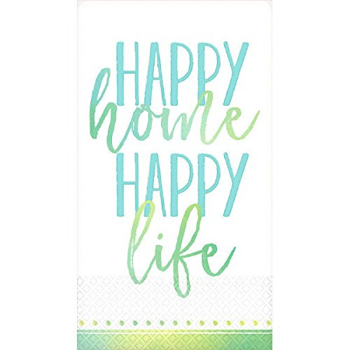 Amscan Party Supplies Guest Towel Home, Happy Life, One Size, Multi
