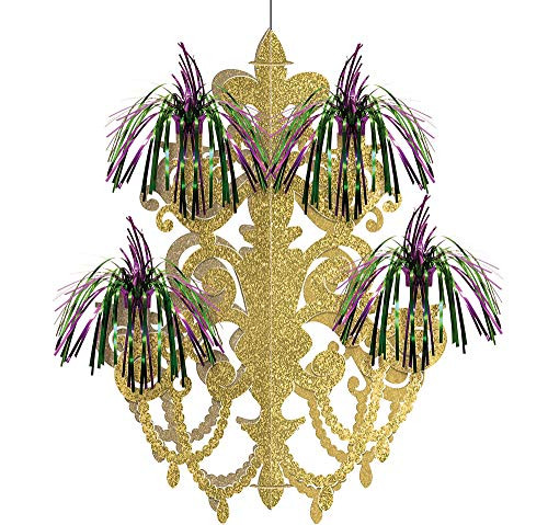 Amscan Mardi Gras Firework Decoration Chandelier, 20 1/2" x 14 3/8", Multicolor