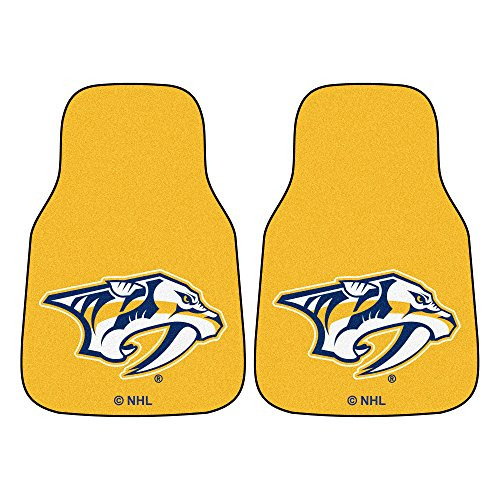 FANMATS NHL - Nashville Predators Yellow Carpet Car Mat Set - 2 Pieces