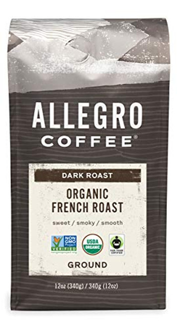 Allegro Coffee Organic French Roast Ground Coffee, 12 Ounce