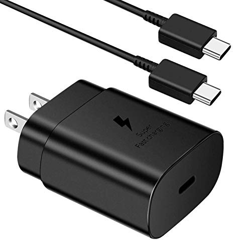 USB C Super Charger, [UL Listed] JDHDL 25W Super Fast Charger and Type C Cable for Samsung Galaxy S20/ S20+/ S10, Galaxy Note10/ Note10+ 5G, iPad Pro 12.9 (2018 and up), Google Pixel 4/ 4XL (Black)
