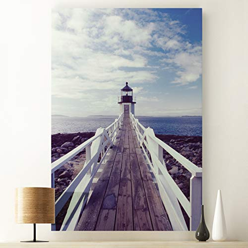 Renditions Gallery Vertical Landscape Pictures Giclee Print on Canvas Décor Gallery Modern Wall Art Decorations for Home Ready to Hang, 12x18, Lighthouse Path