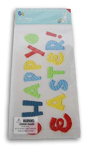 Spring Themed ''Happy Easter!'' Lettering Gel Window Clings - 15 Piece