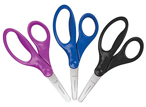 Fiskars 5 Inch Blunt Kids Scissors 3 Pack, Cool
