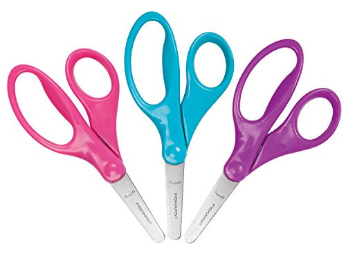 Fiskars 5 Inch Blunt Kids Scissors 3 Pack, Warm Fiskars 5 Inch Blunt Kids Scissors 3 Pack, Warm