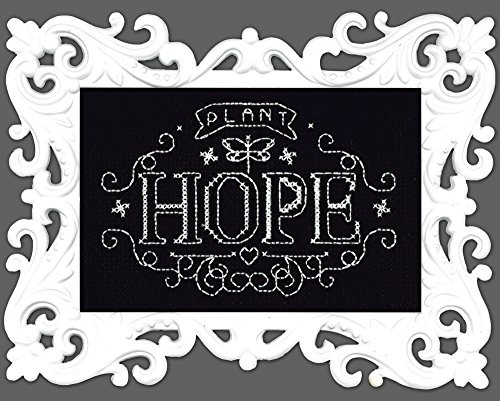 Design Works Crafts 2893 Plant Hope Chalkboard Counted Cross Stitch Kit, 4 by 6"