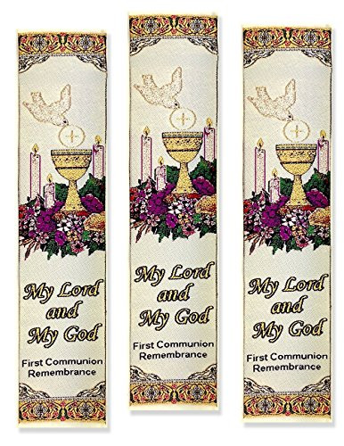 My First Holy Communion Remembrance Tapestry Bookmarks, 9 Inch, Set of 3