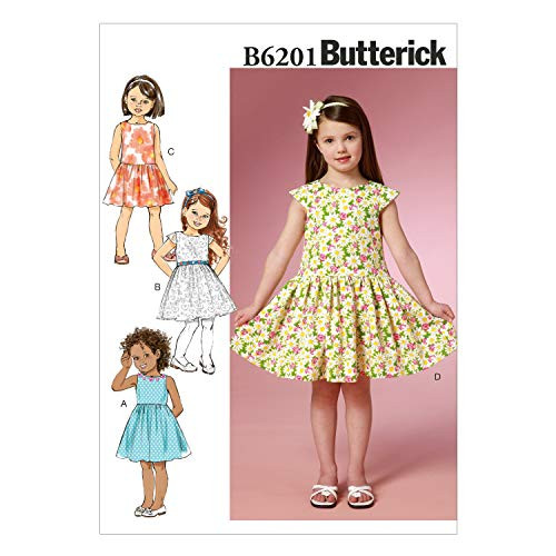 BUTTERICK PATTERNS B6201CL0 Children's/Girls Dress, CL (6-7-8)