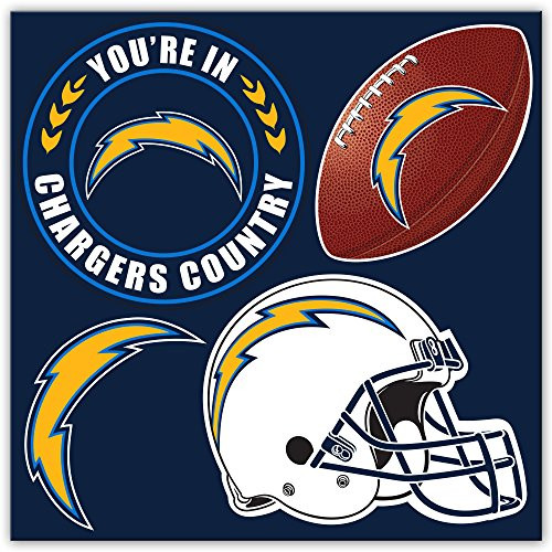 NFL Los Angeles Chargers 4-Piece Magnet Set, Navy,
