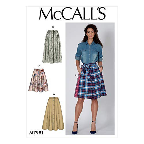 McCall Pattern Company McCall's M79785 Women's Button-Up Long Sleeve Crop Top Sewing Patterns, Sizes 14-22, various, White