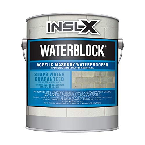 INSL-X AMW100009A-01 WaterBlock Acrylic Masonry Waterproofer Paint, 1 Gallon, White