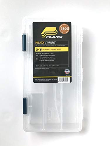 Plano ProLatch StowAway 5-9 Adjustable Compartment Box, 2350000, 9-1/8"L x 5"W x 1-1/4"H, Clear - Lot of 2