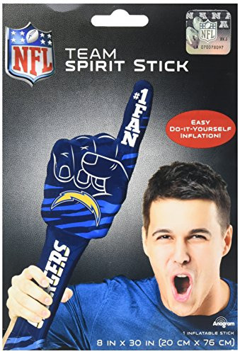 Anagram International Chargers Spirit Stick Ci Package Party Balloon, 30", Multicolor
