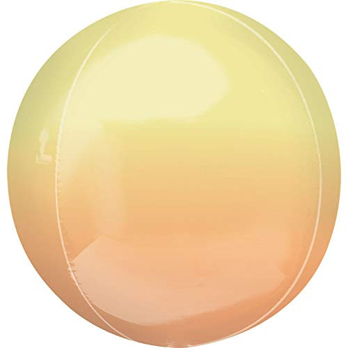 Anagram 16" Ombre Orbz-Yellow & Orange Foil Balloon, Multicolor