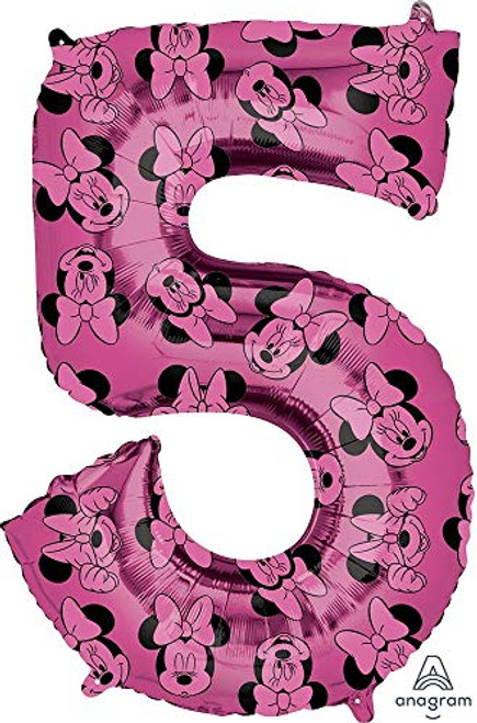 Anagram #5 5th Fifth 26" Mid Size Minnie Mouse Forever Birthday Party Mylar Balloon