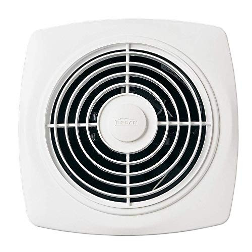 Broan-NuTone 509 Through-the-Wall Ventilation Fan, White Square Exhaust Fan, 7.5 Sones, 180 CFM, 8"