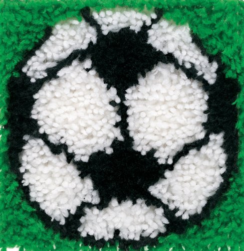 Wonderart Latch-Hook Kit, Soccer, 8" X 8"