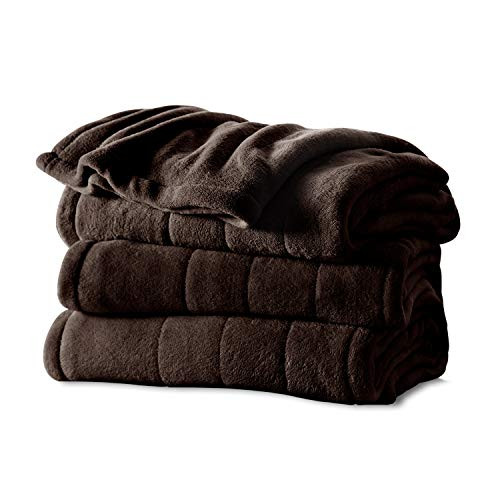 Sunbeam Heated Blanket | LoftTec, 10 Heat Settings, Walnut, Twin - BRL9STS-R470-16A44