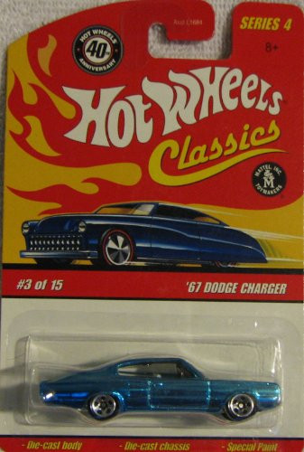 Hot Wheels Classics Series 4 #3 of 15 '67 Dodge Charger BLUE 1:64 Scale