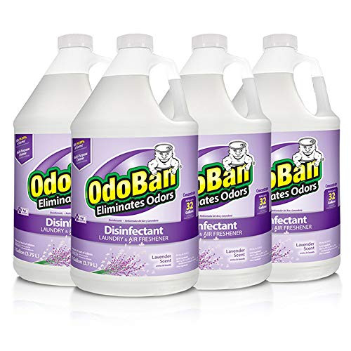 OdoBan Multipurpose Cleaner Concentrate 4 Gallons, Lavender Scent, 4 Pack, Odor Eliminator, Disinfectant, Flood Fire Water Damage Restoration OdoBan Multipurpose Cleaner Concentrate 4 Gallons, Lavender Scent, 4 Pack, Odor Eliminator, Disinfectant, Flood Fire Water Damage Restoration