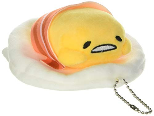 GUND Gudetama Lazy Egg with Bacon Stuffed Animal Plush Keychain, 4.5"