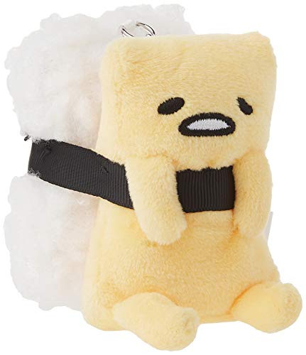 Gund Sanrio Gudetama the Lazy Egg Tamago Sushi Plush Keychain 3.5 , Yellow and White
