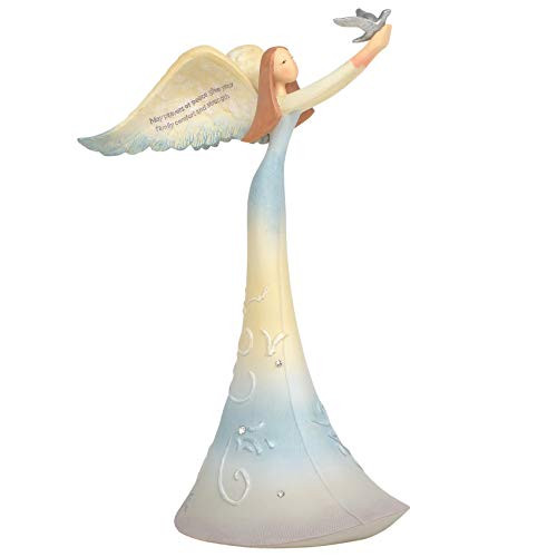 Enesco Peace by Piece Prayers Angel Figurine, 7.68 Inch, Multicolor