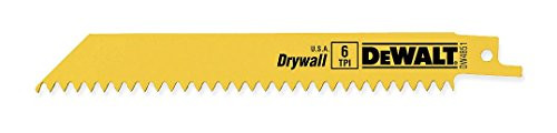 DEWALT DW4851 6-Inch 6 TPI Plaster Cutting Bi-Metal Reciprocating Saw Blade (5-Pack)