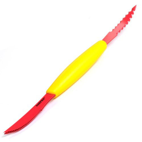 Norpro 1271 Nonstick Squirtless Grapefruit Knife, 8.75 inch, yellow and red