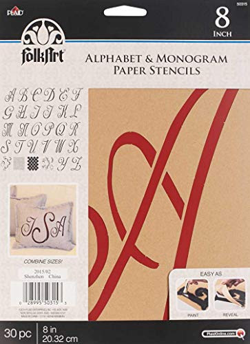 FolkArt Stencil Paper, Alphabet & Monogram Script 8", 8