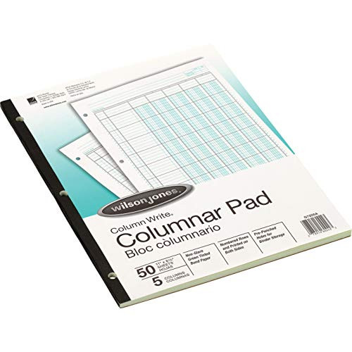 Wilson Jones G7205A Accounting Pad, Five Eight-Unit Columns, 8-1/2 x 11, 50-Sheet Pad (WLJG7205A)