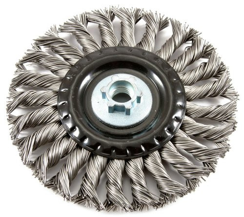 Forney 72841 Wire Wheel Brush, Industrial Pro Twist Knot with 5/8-Inch-11 Threaded Arbor, 6-Inch-by-.020-Inch Forney 72841 Wire Wheel Brush, Industrial Pro Twist Knot with 5/8-Inch-11 Threaded Arbor, 6-Inch-by-.020-Inch