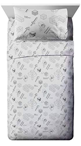 Jay Franco Minecraft Survive Twin Sheet Set - Super Soft and Cozy Kids Bedding - Fade Resistant Polyester Microfiber Sheets (Official Minecraft Product)