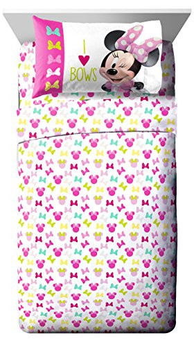 Jay Franco Disney Minnie Mouse Bigger Bow 3 Piece Twin Sheet Set