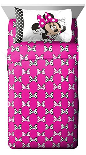 Disney Minnie Mouse Dots Are New Black Microfiber 3 Piece Twin Sheet Set