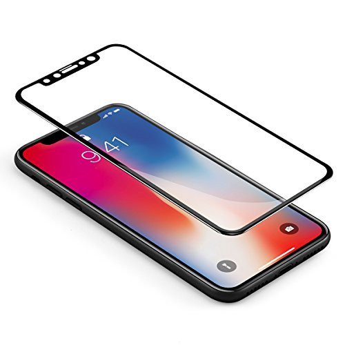 iPhone X Screen Protector Tasikar Full Coverage Tempered Glass Edge to Edge Screen Protector for iPhone X (Black)