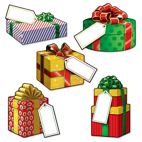 Beistle 22273 Mini Christmas Gift Cutouts, 4"-5", 10 Cutouts In Package