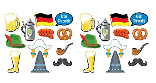 Beistle 59872 24 Pieces Oktoberfest Photo Fun Sign, 6.5"-10", Multicolor